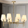 Shandon Antique Brass 8-Arm Chandelier With Fabric Shades