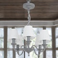 Grey W/ Off White Pleat Shades Light Fitting