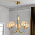 Fado 5L Satin Brass C/W Amber Glass
