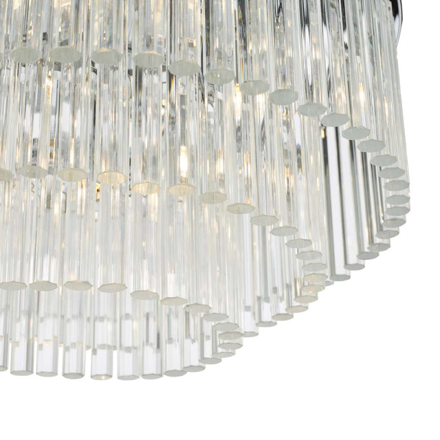 Logan 5 Light Flush Polished Chrome Glass