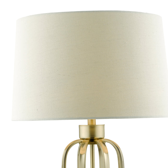 Lucie Table Lamp Satin Brass With Shade