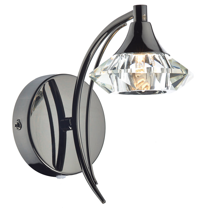 Luther Wall Light Black Chrome Crystal