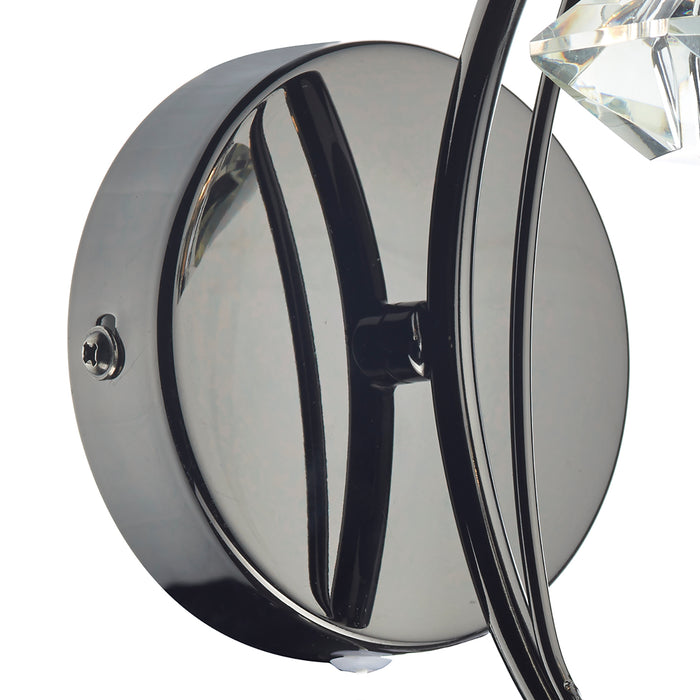 Luther Wall Light Black Chrome Crystal
