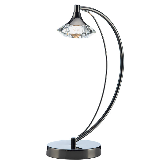 Luther Table Lamp Black Chrome Crystal