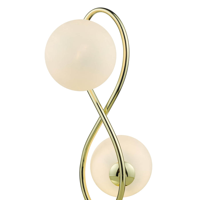 Lysandra 2 Light Table Lamp Polished Gold and Opal Glass