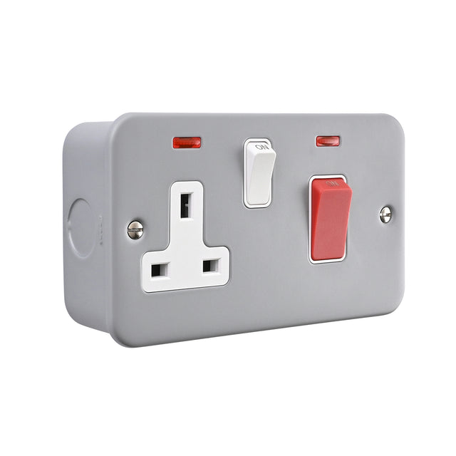 45A DP Cooker Switch with 13A Socket with Neon