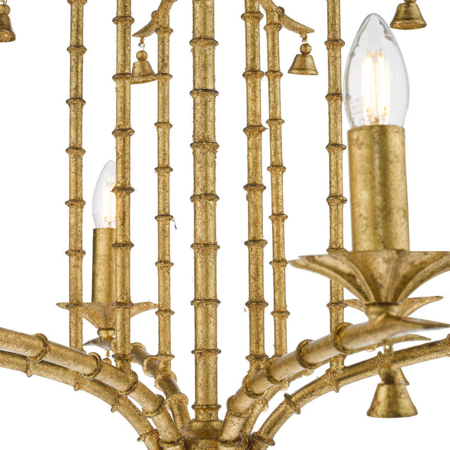 Miette 6 Light Pendant Antique Gold Leaf