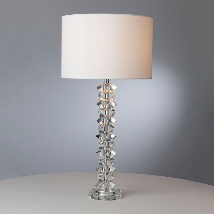 Mina Table Lamp Polished Chrome & Crystal With Shade