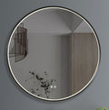 Fabro Black Ip44 Led Round Bathroom Mirror