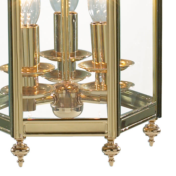Moorgate Hexagonal Hall Lantern Dual Mount Polished Brass