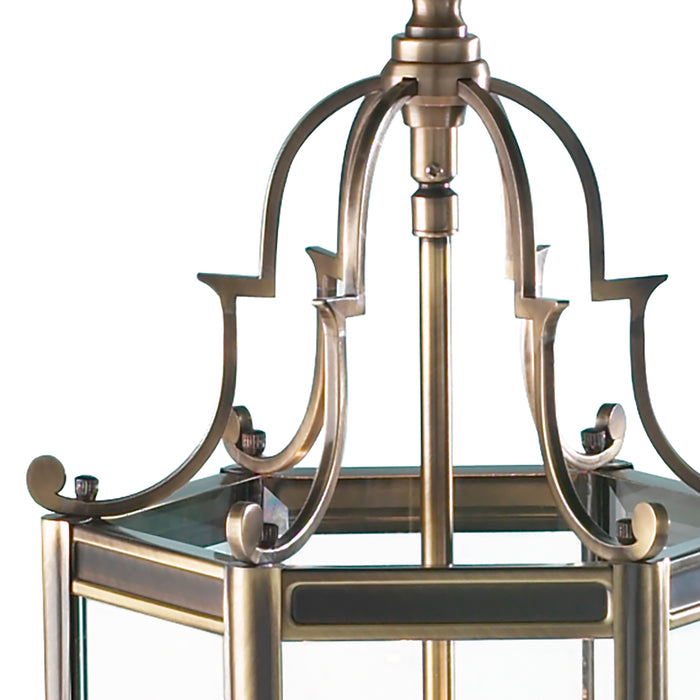 Moorgate Hexagonal Hall Lantern Dual Mount Antique Brass