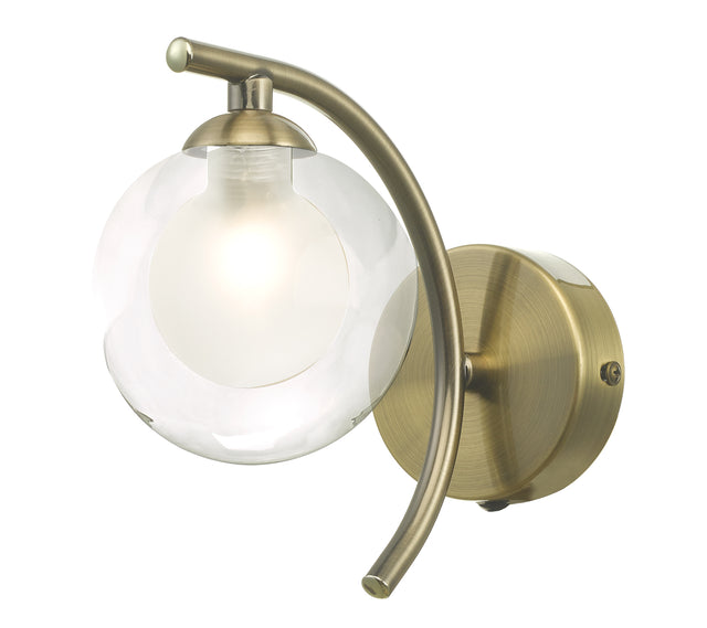 Nakita Wall Light Antique Brass With Clear/Opal Glass