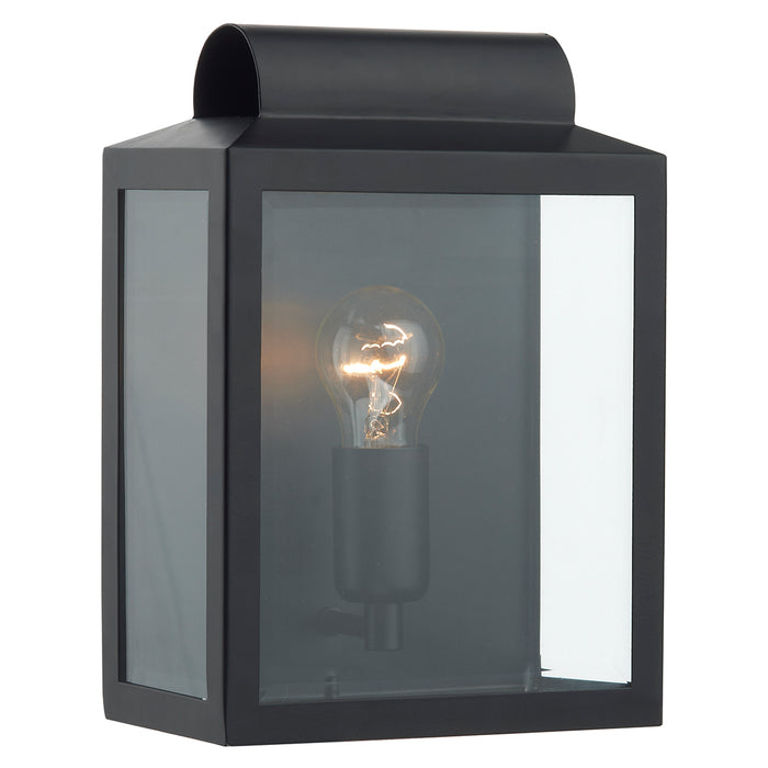 Notary Outdoor Wall Light Black Glass IP44