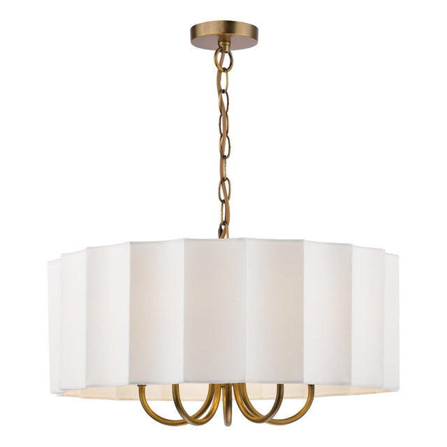 Noura 5Lt Pendant Ivory & Bronze