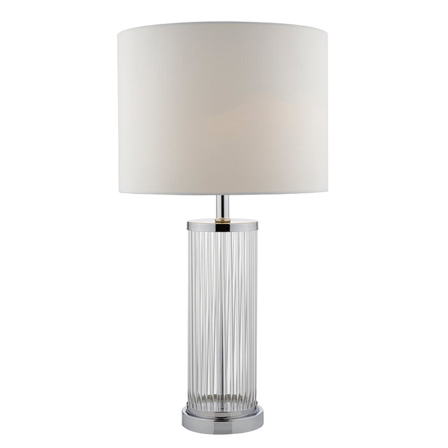 Olalla Table Lamp Polished Chrome Clear Glass With Shade
