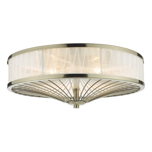 Oslo 3 Light Flush Antique Brass