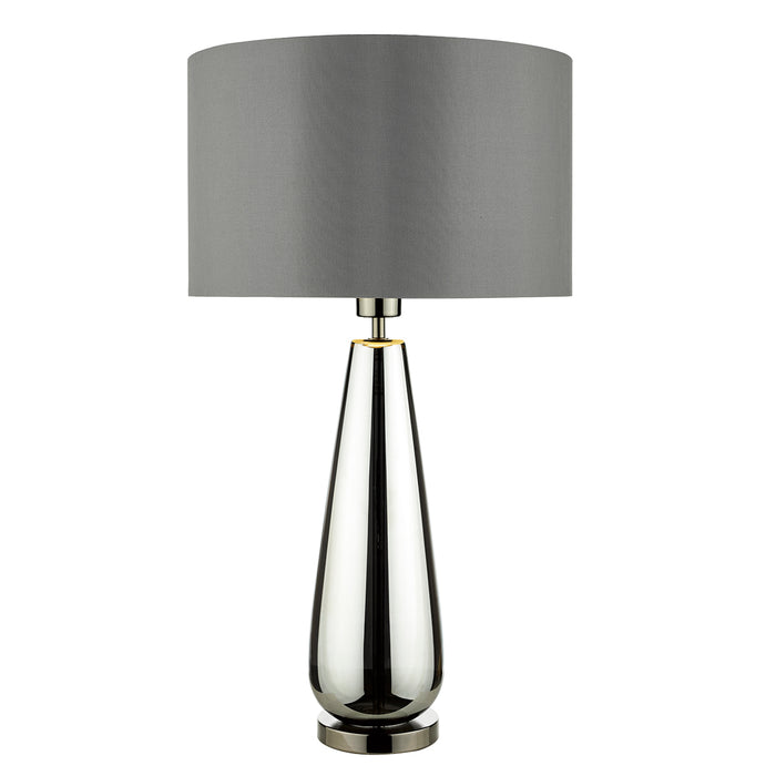 Pablo Table Lamp Black Chrome Smoked Glass With Shade
