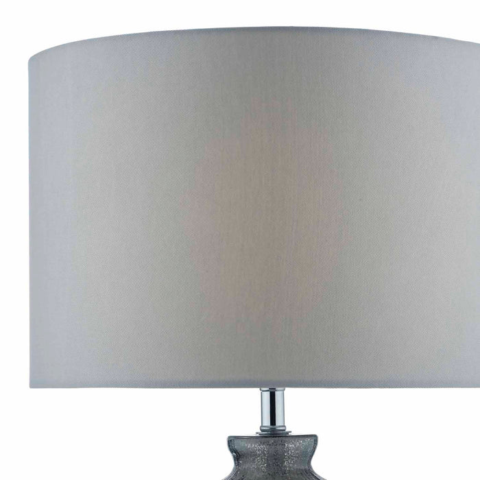 Pamplona Dual Light Table Lamp Grey Glass With Shade