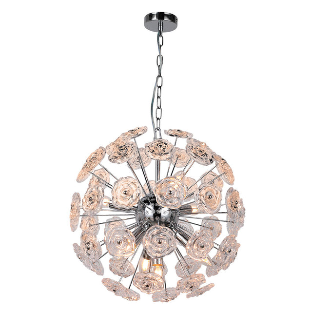 SPERICAL CHANDELIER with FACETED CRYSTAL GLASS
