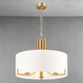 Peillon 3L Satin Brass Pendant C/W White Shade