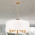 5L Satin Brass C/W White Drum Shade