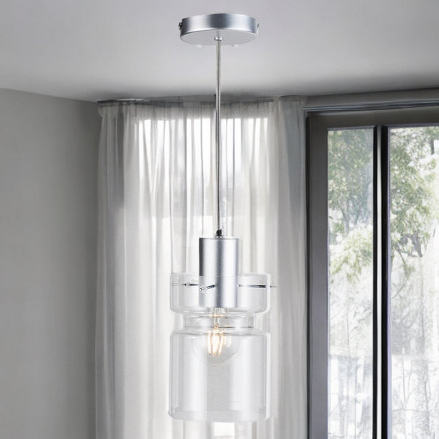 Silver Finish W/ Clear Glass Camden Pendant Fitting