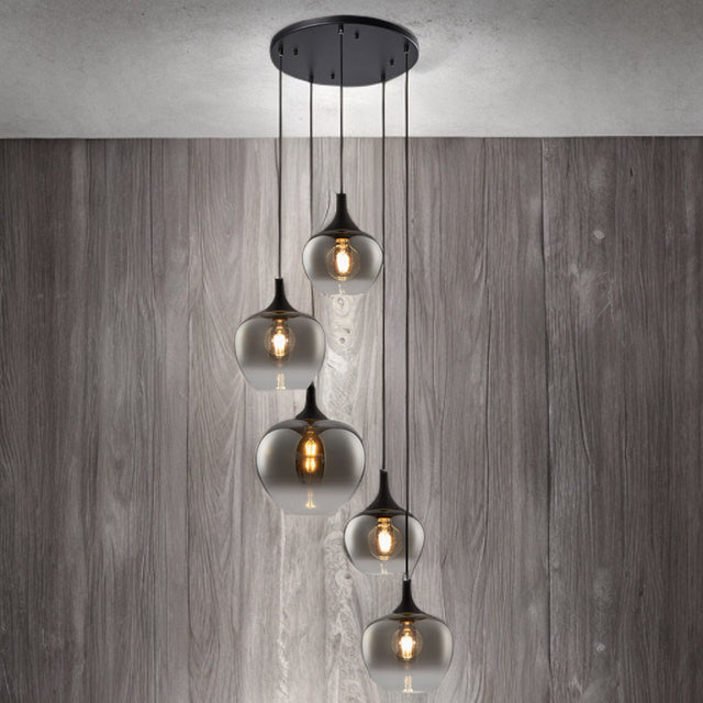 Berkley Cluster Glass Pendant (Smoke Glass)