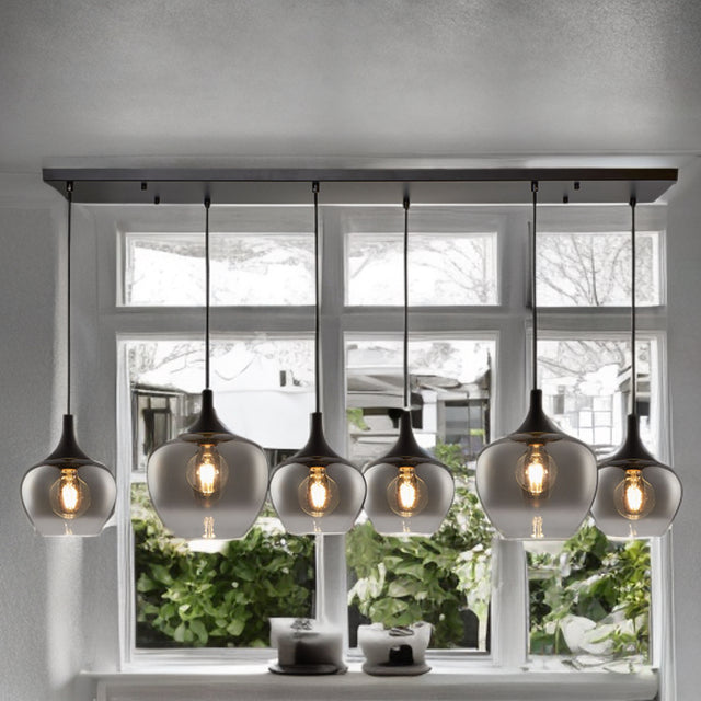 6L Berkley Glass Pendant  (Smoke Glass)