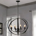8L Salito Black Rustic Industrial Style Pendant In Black Metal Work.