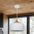 White W/ Wood Effect Matera Pendant
