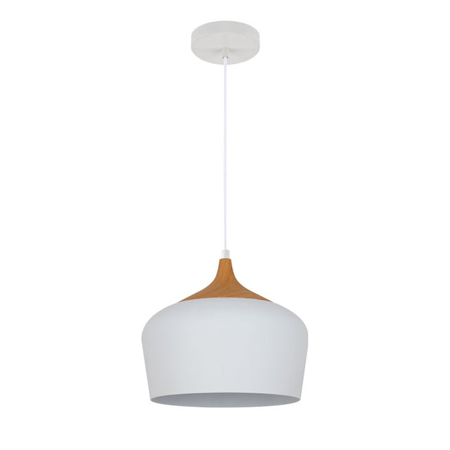 WHITE with WOOD EFFECT MATERA PENDANT
