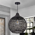 Harvest Rattan Pendant - Black Finish