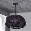 Harvest Braided Paper Pendant - Black Finish