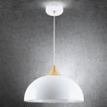 High Gloss White Dome Style Metal Pendant