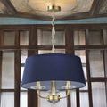 Satin Brass W/ Navy Shade Stylo Pendant