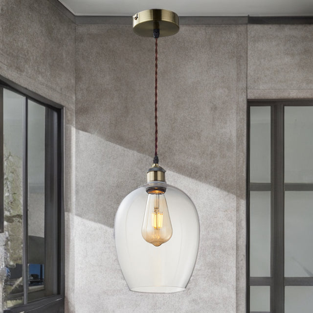 Glass Pendant C/W Suspension