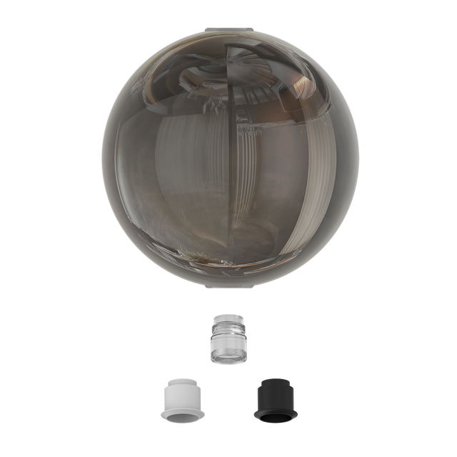Pipe SLIM Glass Tulip D200 mm Deco Kit Fumé