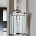 Satin Nickel Round Glass Lantern