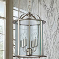Satin Nickel Round Glass Lantern