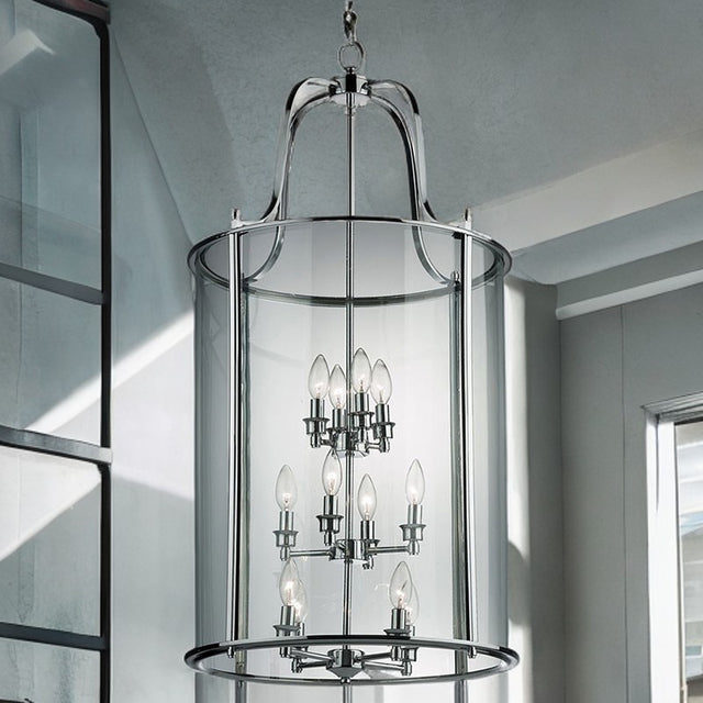 Polished Chrome Round Glass Lanterns