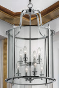 Polished Chrome Round Glass Lantern