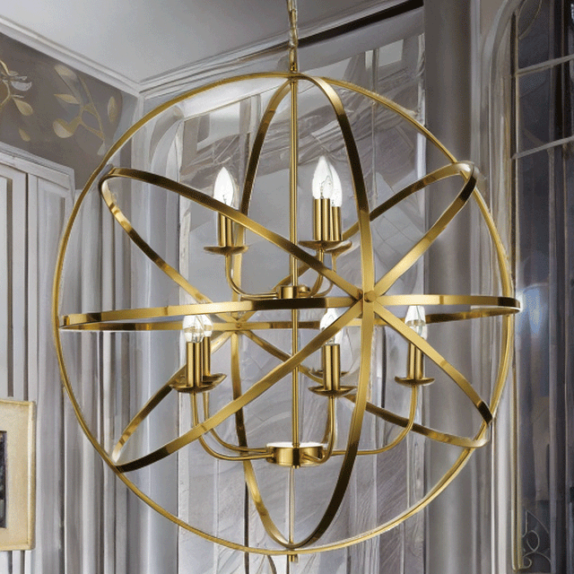 2 Tier 5+3 Matt Brass Besca Pendant