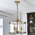 Zaros 3L Pendant In Antique Brass