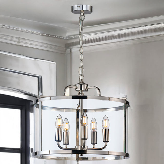 Zaros 5L Pendant In Polished Nickel