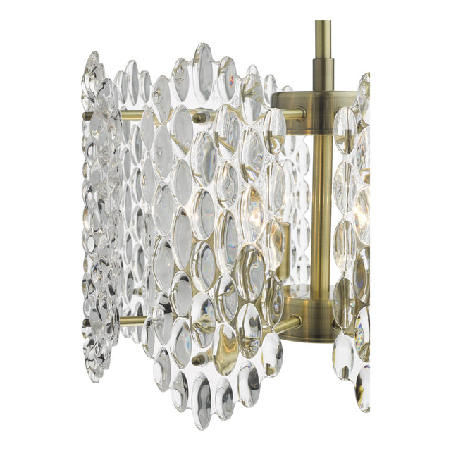Porthos 8 Light Pendant Antique Brass and Glass