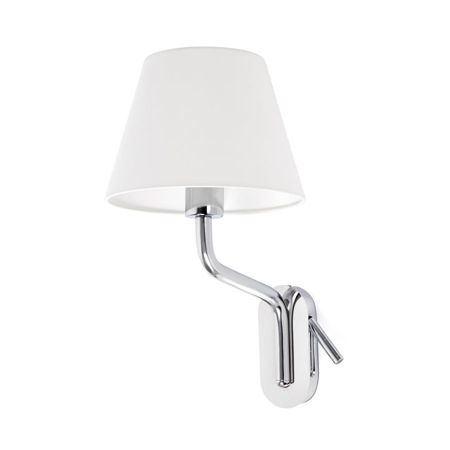 ETERNA CHROME WALL LAMP E27 15W WITH READING LAMPS