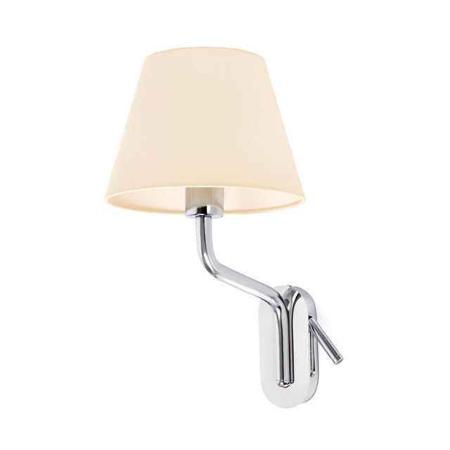ETERNA CHROME WALL LAMP E27 15W WITH READING LAMPS