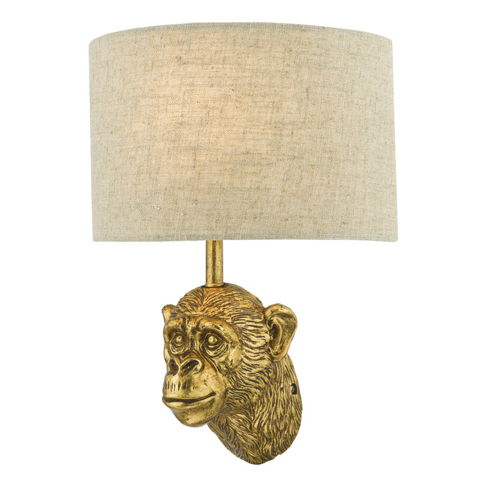 Raul Monkey Wall Light Gold With Shade