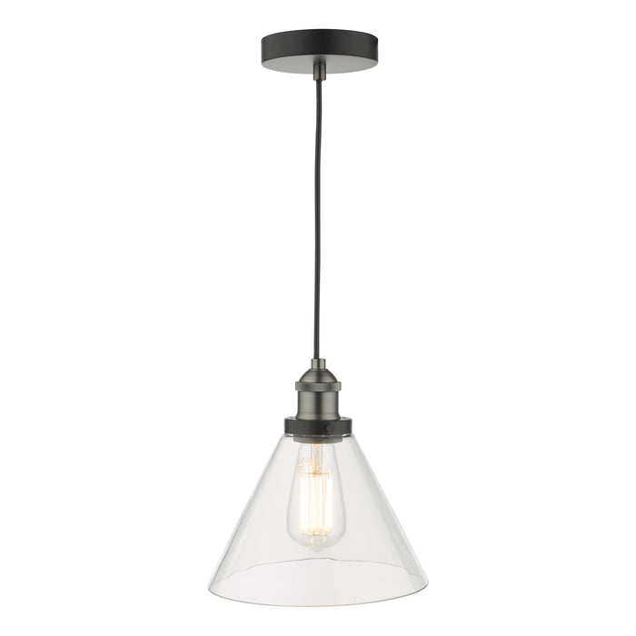 Ray 1 Light Single Pendant Antique Nickel Clear Glass