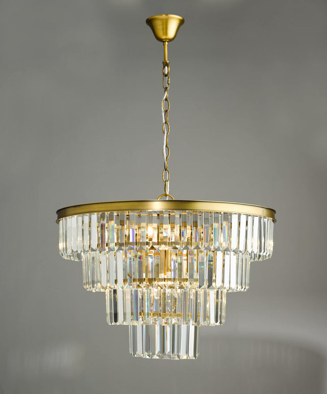 Rhapsody 6 Light Chandelier Crystal and Bronze
